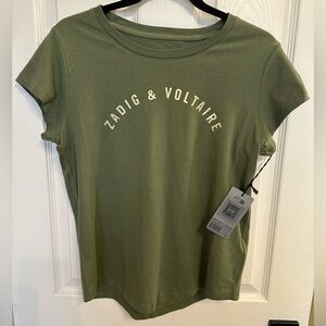 Zadig & Voltaire Women's Green T-Shirt NWT $98